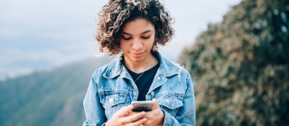 Woman using her phone