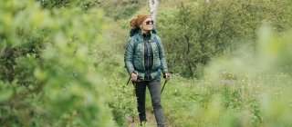 woman hiking in Vermont