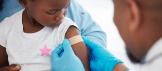 young girl after vaccination 