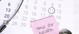 Calendar with reminder for scheduling health care appointments